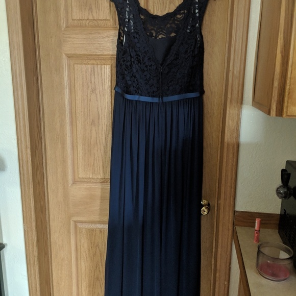 David's Bridal midnight blue lace dress - Picture 5 of 5